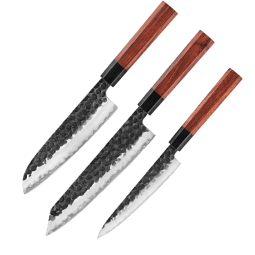 Japansk knivsæt | Santoku Gyuto Petty | Tanuki