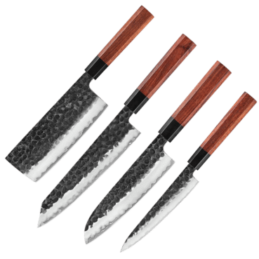 Japansk knivsæt | Nakiri Gyuto Santoku Petty | Tanuki